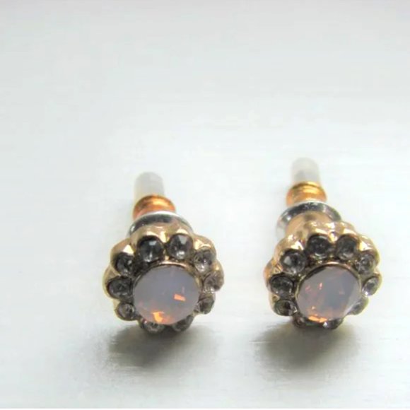 Real Crystal Earrings Pink Purple Faux Diamond Stud Sparkly Brand NEW NWT - Picture 4 of 7